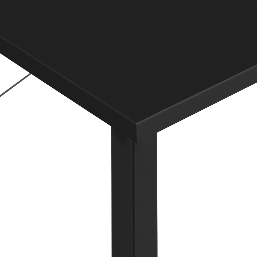 Sleek Black Computer Desk 80x40x72 cm - MDF & Metal Construction