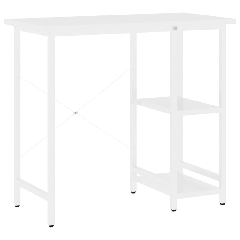 Sleek White MDF & Metal Computer Desk 80x40x72 cm