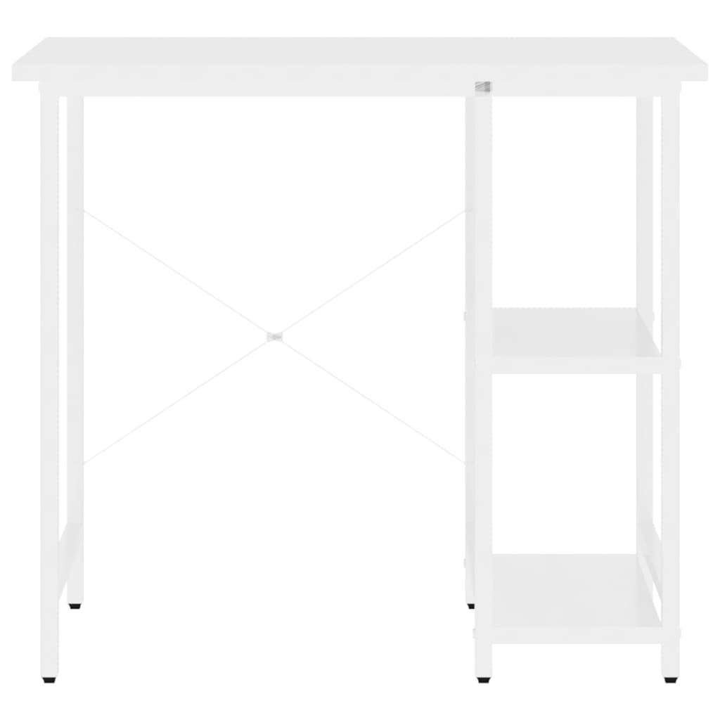 Sleek White MDF & Metal Computer Desk 80x40x72 cm