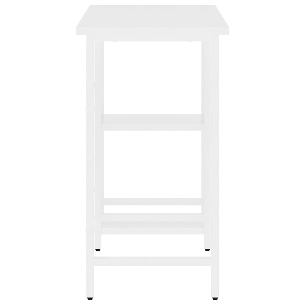 Sleek White MDF & Metal Computer Desk 80x40x72 cm