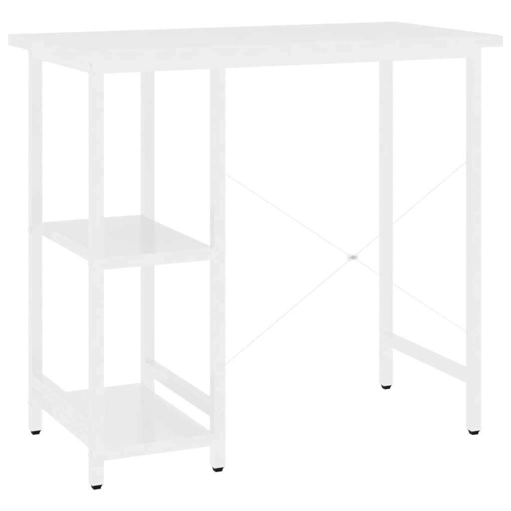 Sleek White MDF & Metal Computer Desk 80x40x72 cm