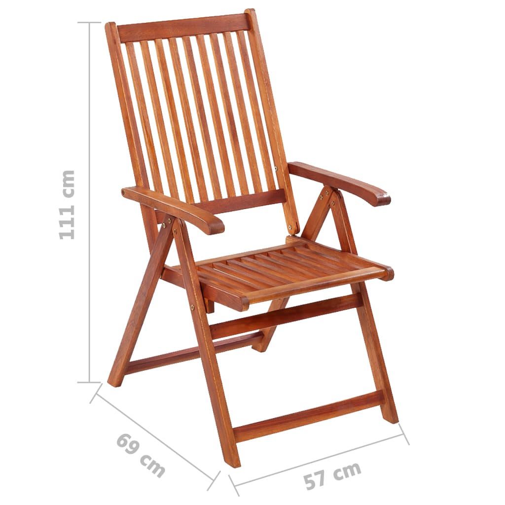 4 Pcs Solid Acacia Wood Folding Garden Chairs - Durable & Stylish