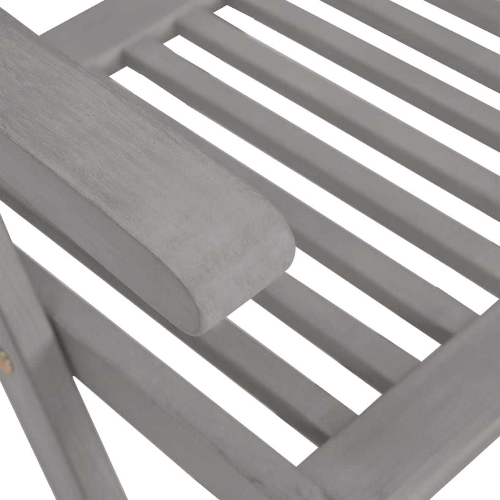 4-Piece Grey Acacia Wood Garden Reclining Chairs Set