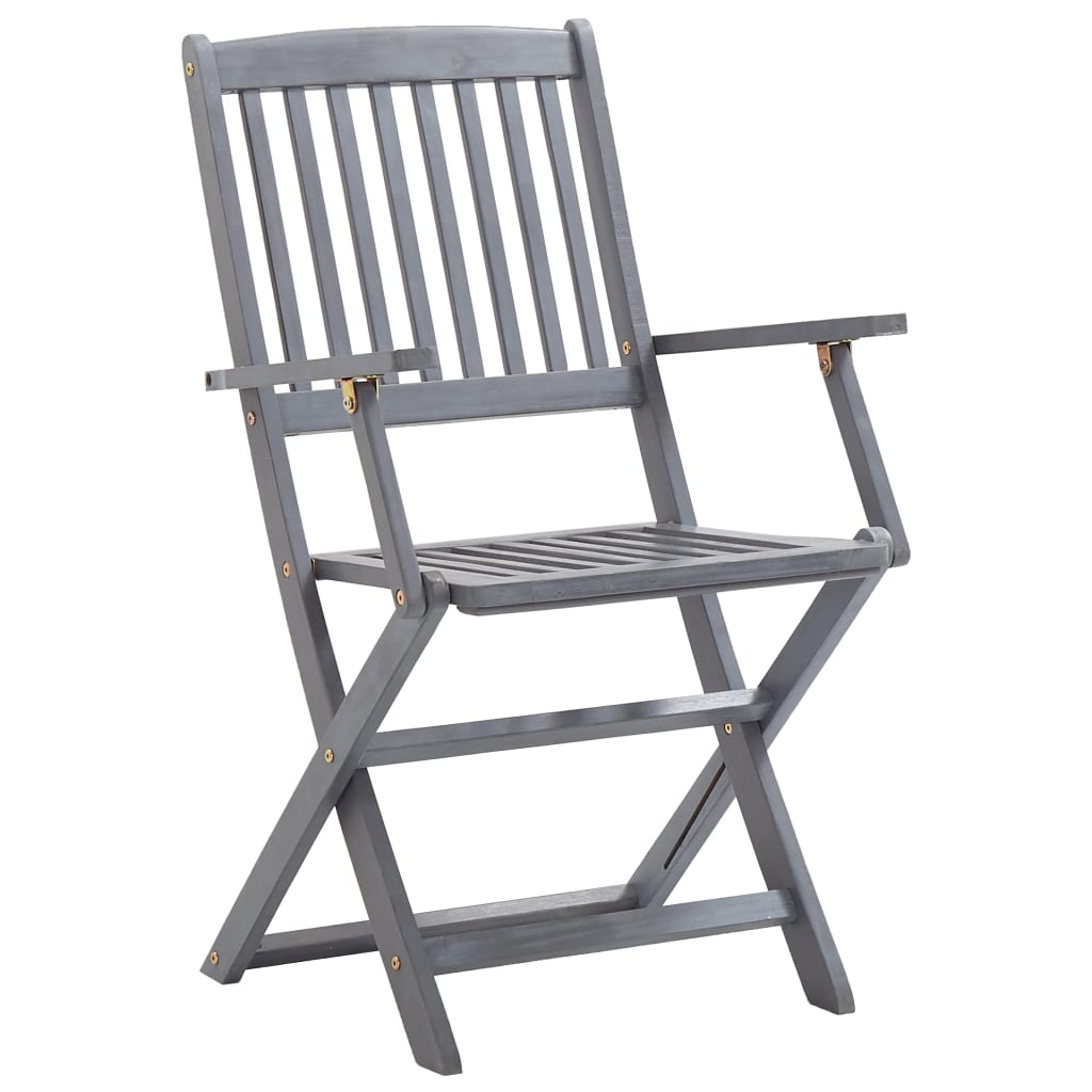 6 Pc Acacia Wood Folding Outdoor Chairs - Solid & Elegant Design