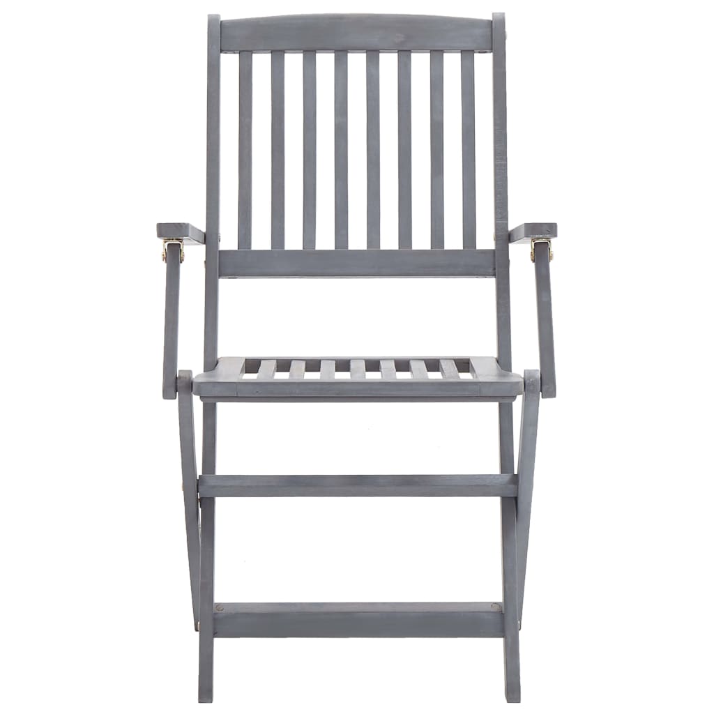 6 Pc Acacia Wood Folding Outdoor Chairs - Solid & Elegant Design