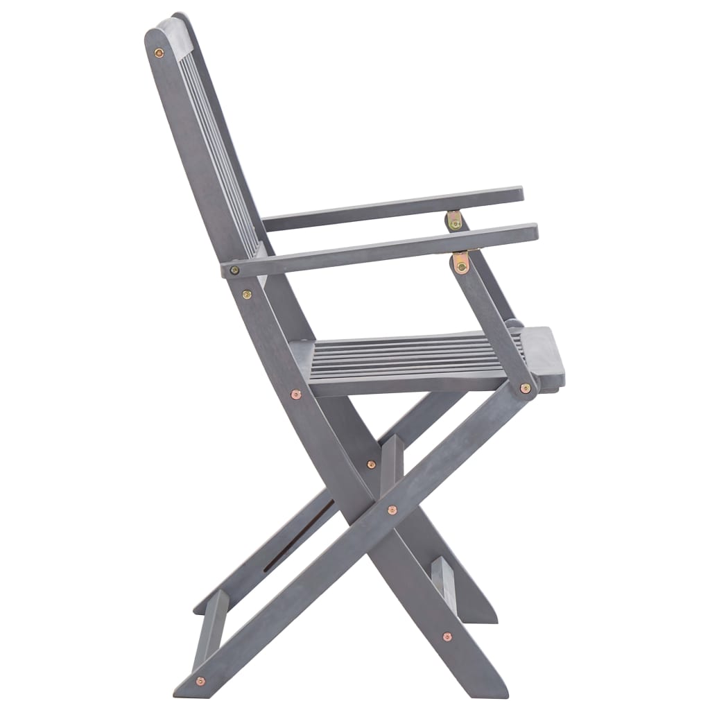 6 Pc Acacia Wood Folding Outdoor Chairs - Solid & Elegant Design