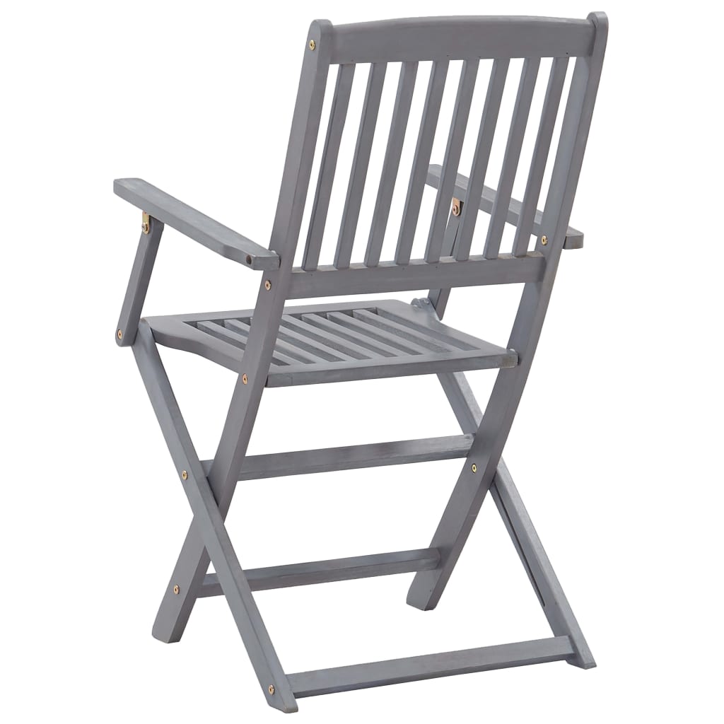 6 Pc Acacia Wood Folding Outdoor Chairs - Solid & Elegant Design
