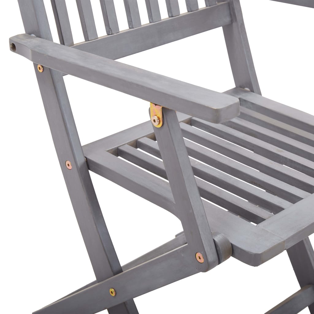 6 Pc Acacia Wood Folding Outdoor Chairs - Solid & Elegant Design