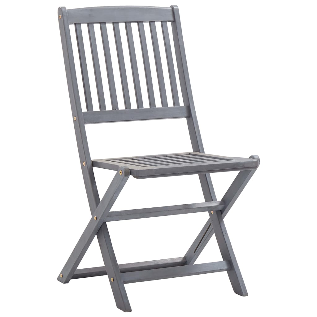6-Piece Folding Outdoor Chairs Set - Solid Acacia Wood
