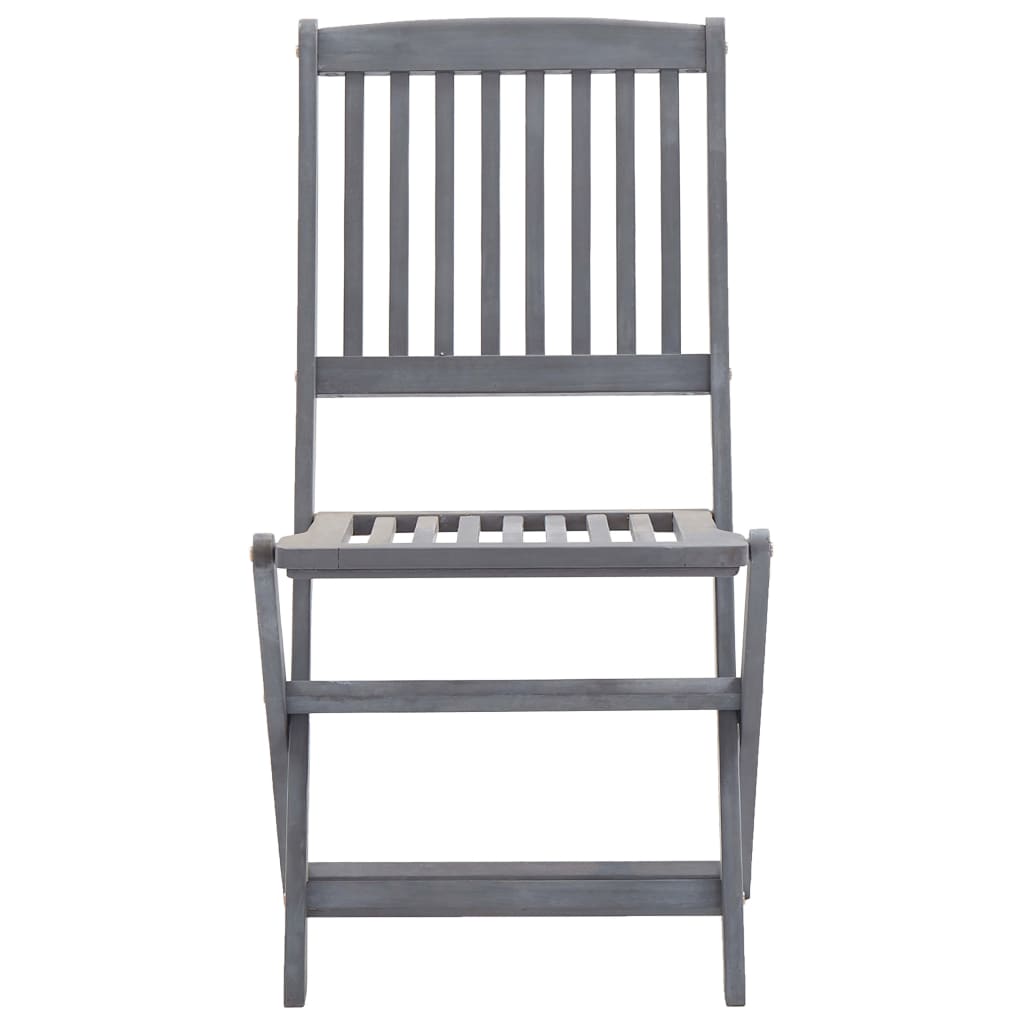 6-Piece Folding Outdoor Chairs Set - Solid Acacia Wood