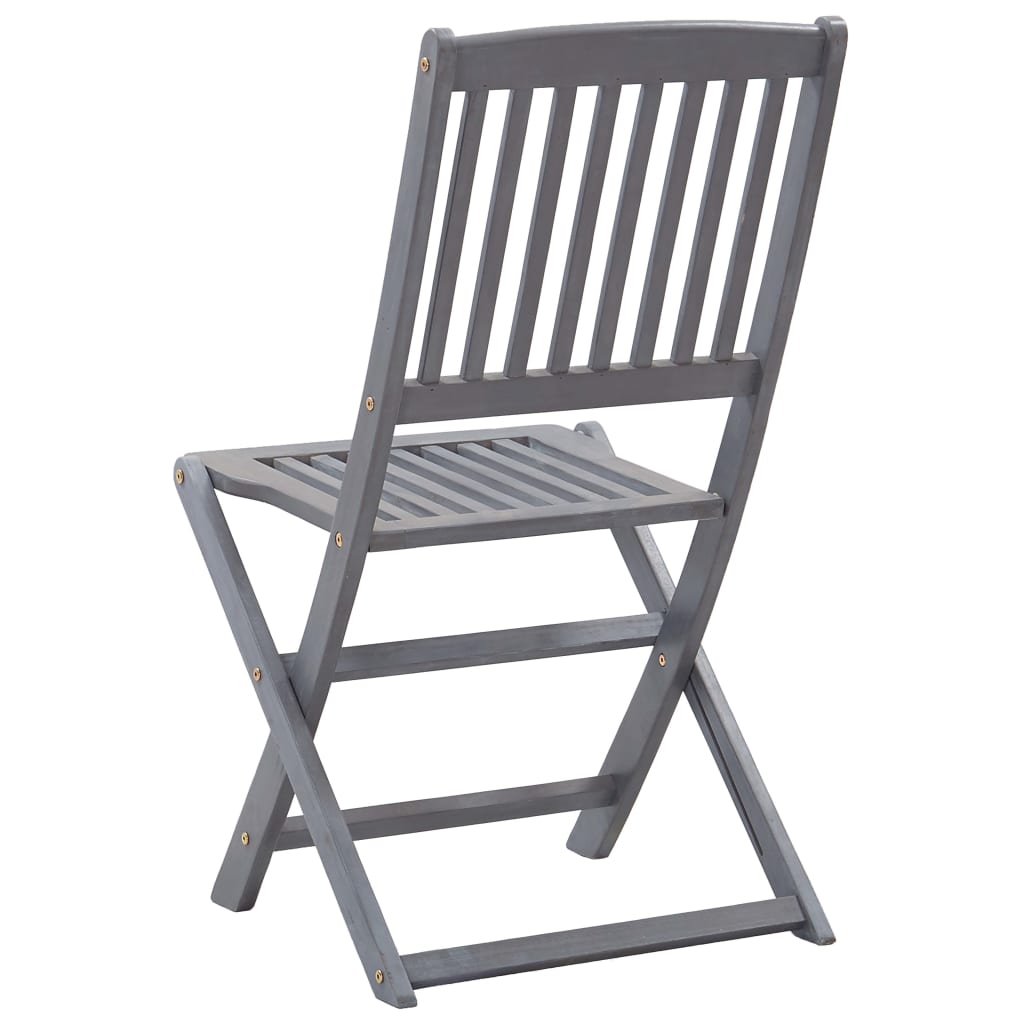 6-Piece Folding Outdoor Chairs Set - Solid Acacia Wood