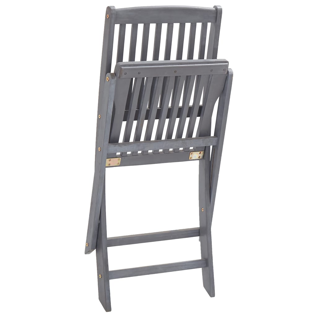 6-Piece Folding Outdoor Chairs Set - Solid Acacia Wood