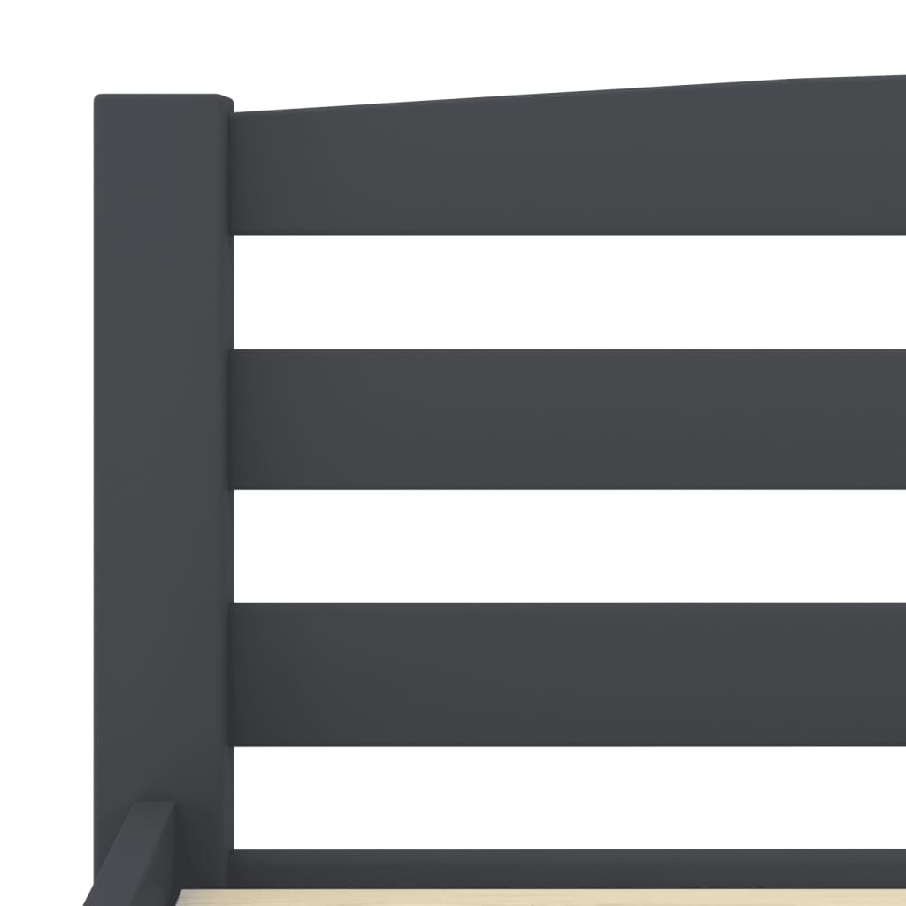 Bed Frame without Mattress Dark Grey Solid Pinewood 200x200 cm