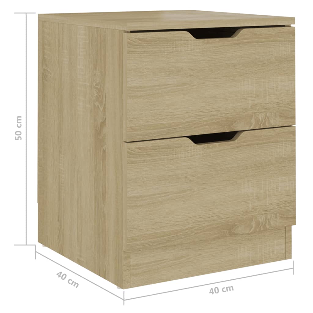 Sonoma Oak Bedside Cabinets 2 pcs, 40x40x50 cm, Engineered Wood
