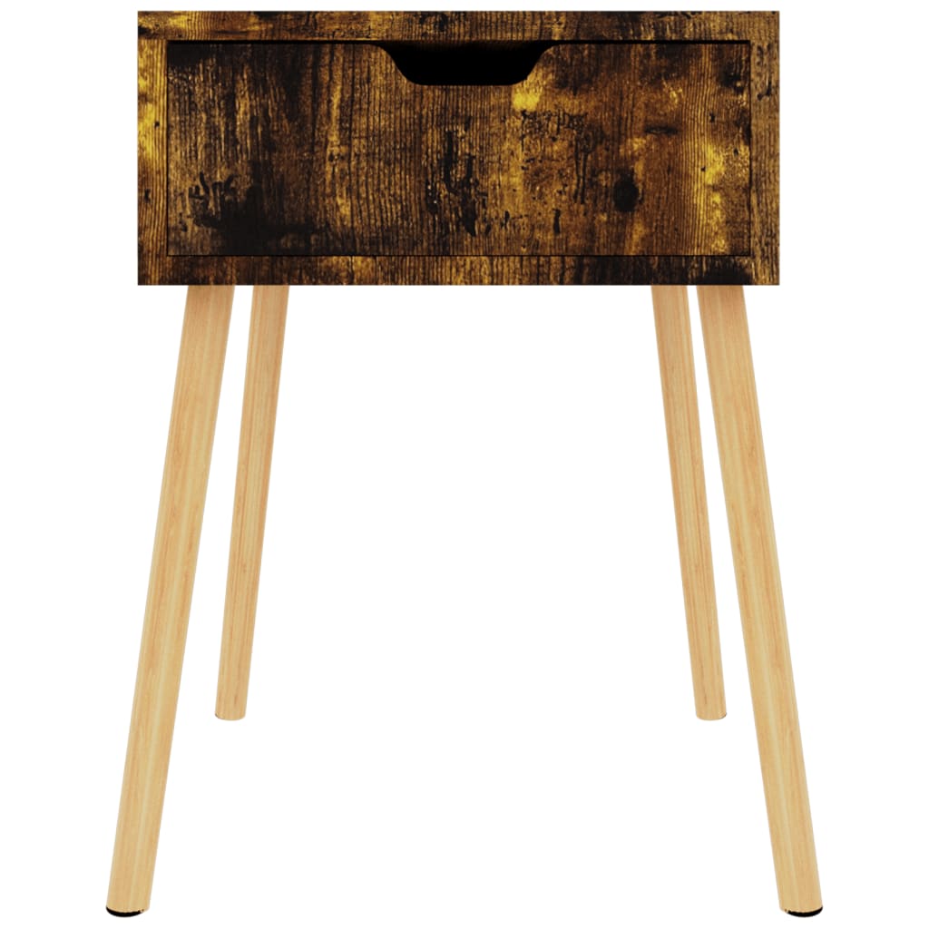2 Pcs Smoked Oak Bedside Cabinets 40x40x56 cm - Engineered Wood