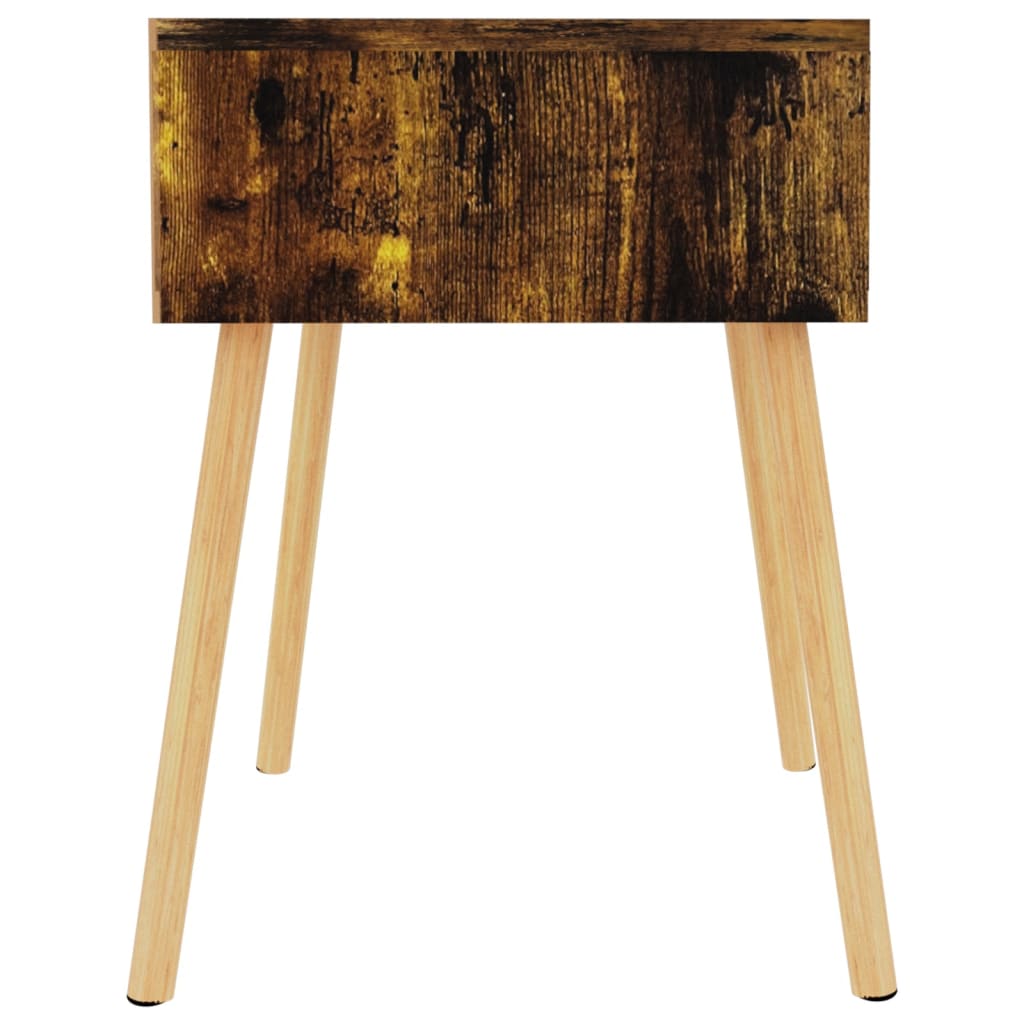 2 Pcs Smoked Oak Bedside Cabinets 40x40x56 cm - Engineered Wood