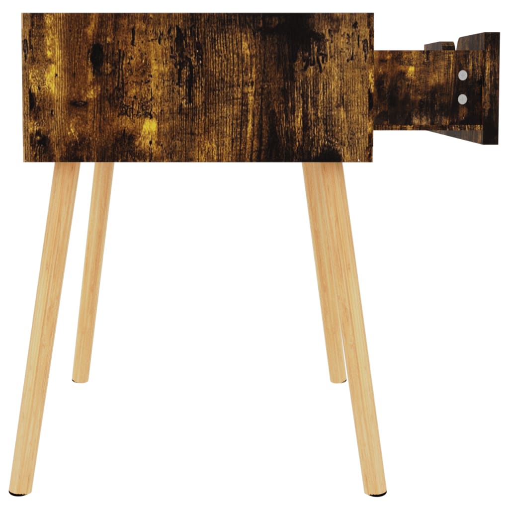 2 Pcs Smoked Oak Bedside Cabinets 40x40x56 cm - Engineered Wood