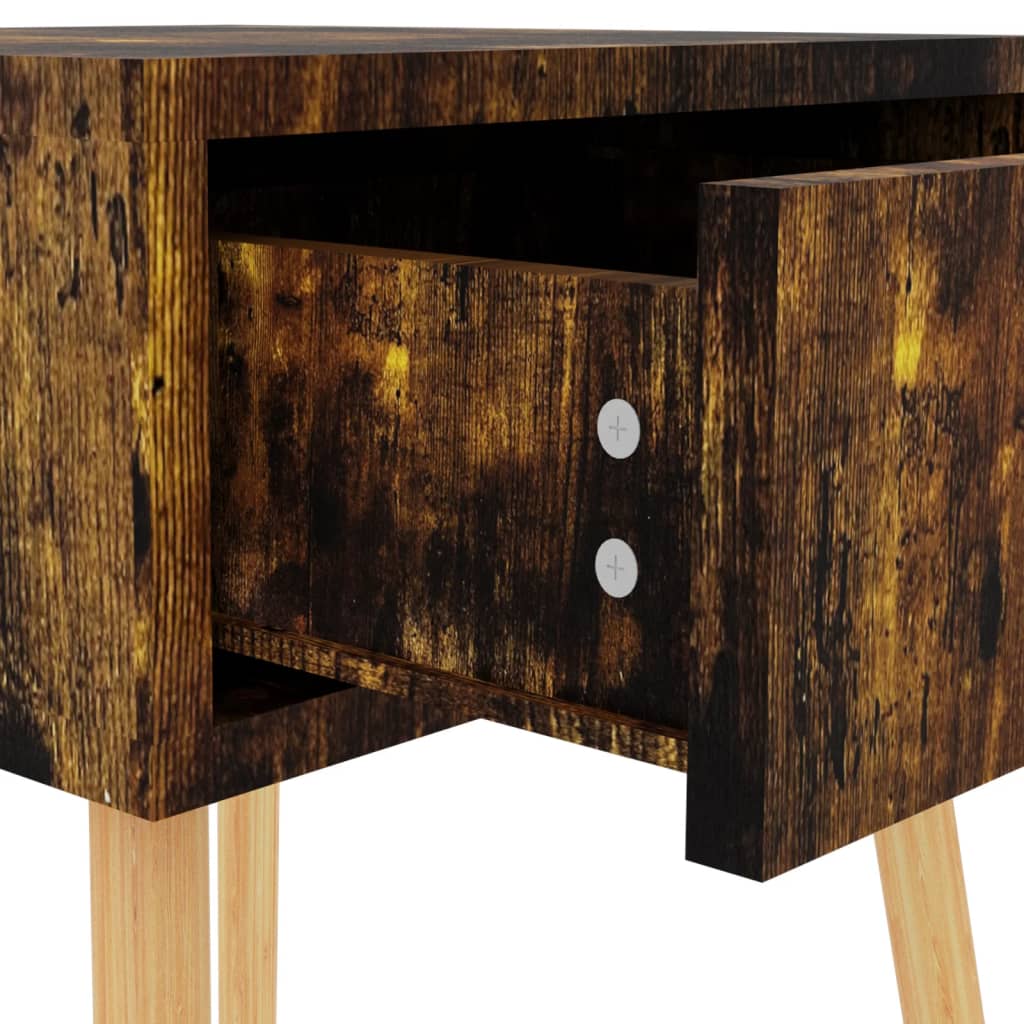 2 Pcs Smoked Oak Bedside Cabinets 40x40x56 cm - Engineered Wood