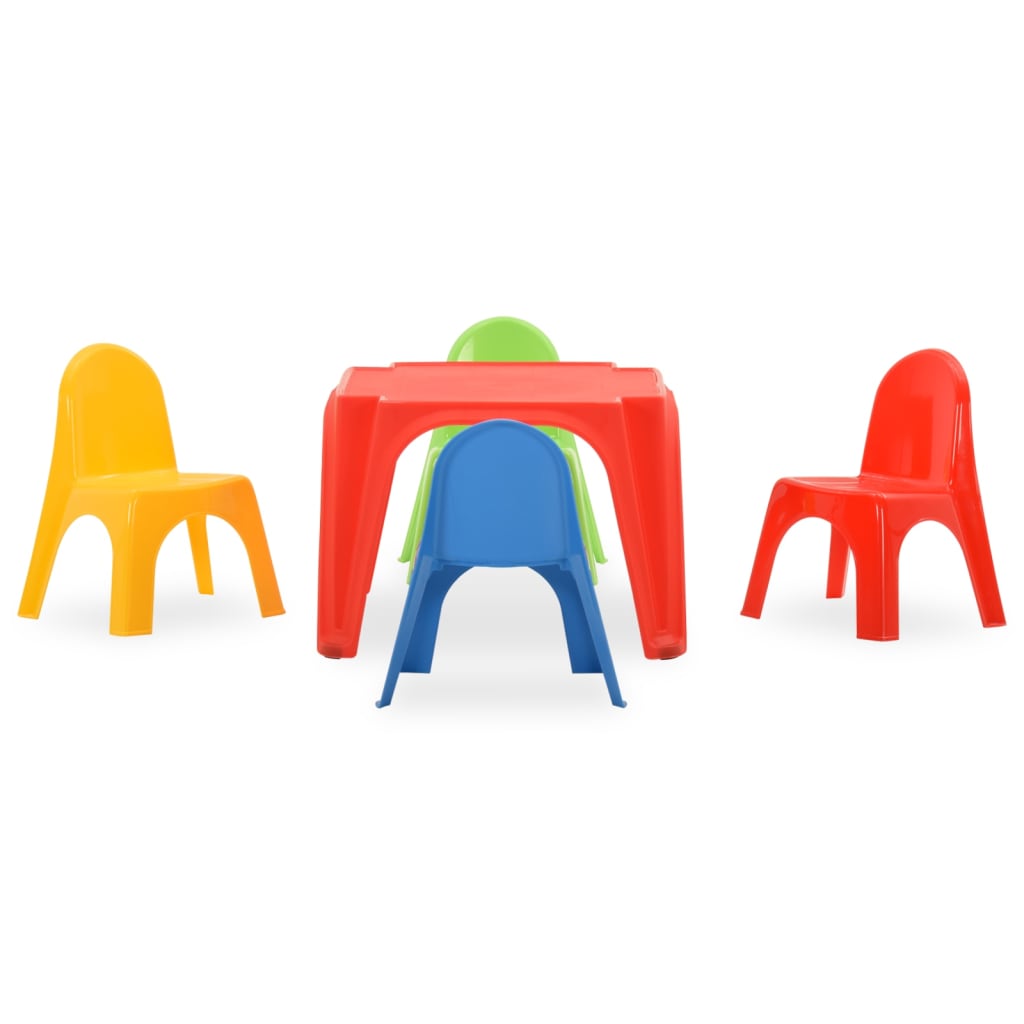 Kids' White PP Table & Chair Set – Durable & Fun Playroom Furniture