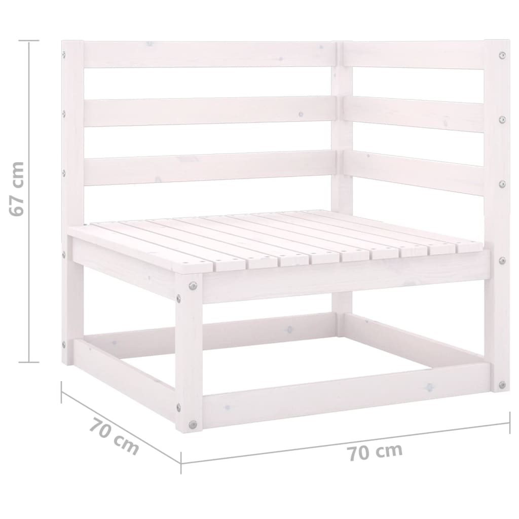 White Solid Pine Garden Corner Sofa - Stylish Outdoor Comfort