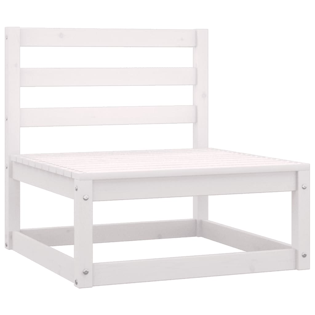 White Solid Pine Wood Garden Middle Sofa