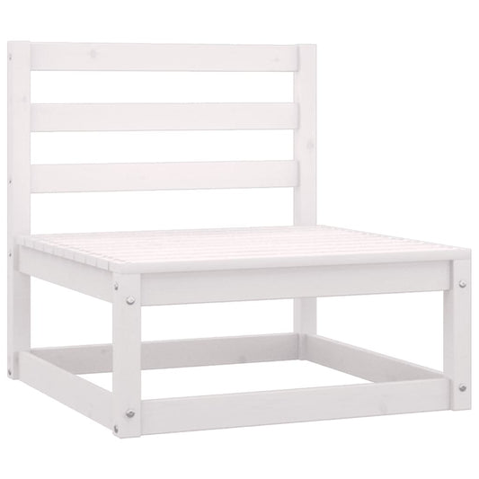 White Solid Pine Wood Garden Middle Sofa