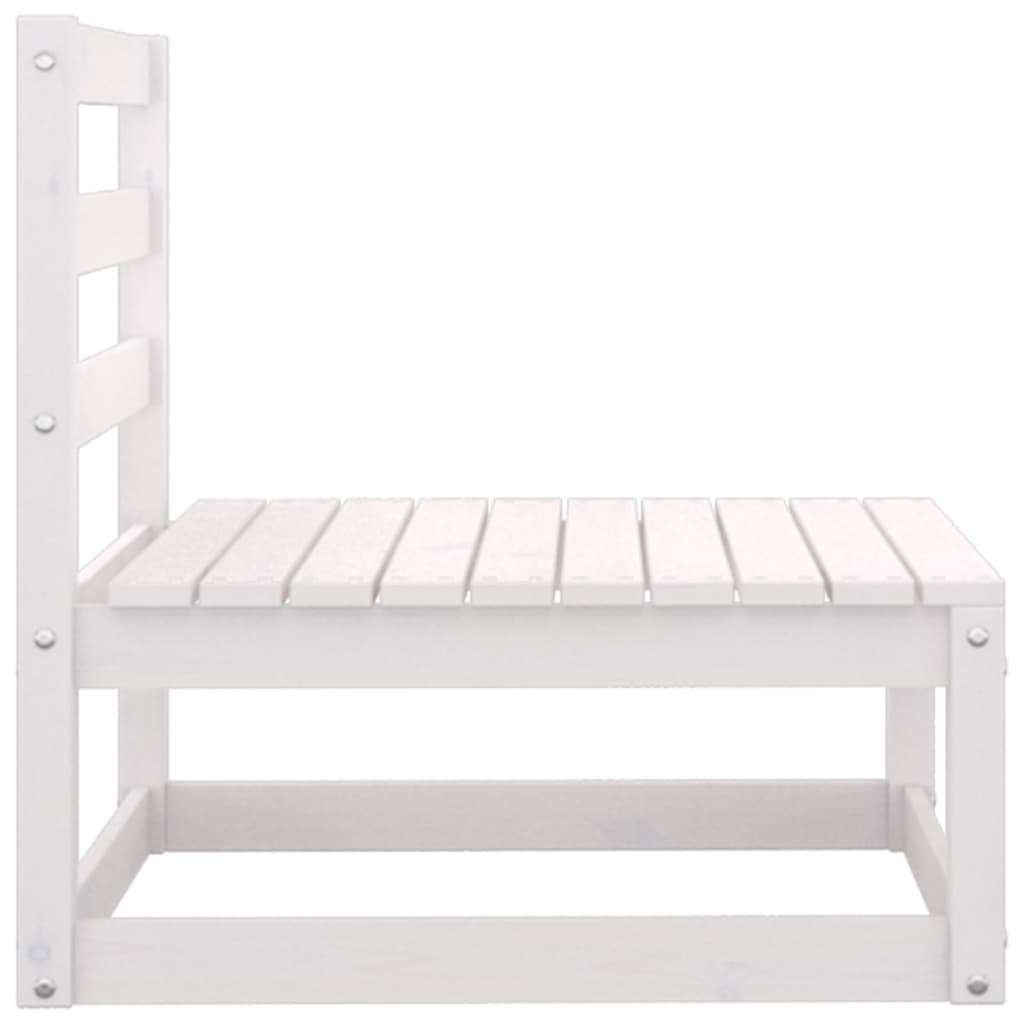 White Solid Pine Wood Garden Middle Sofa