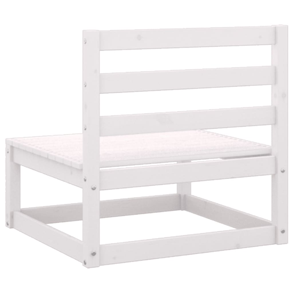 White Solid Pine Wood Garden Middle Sofa
