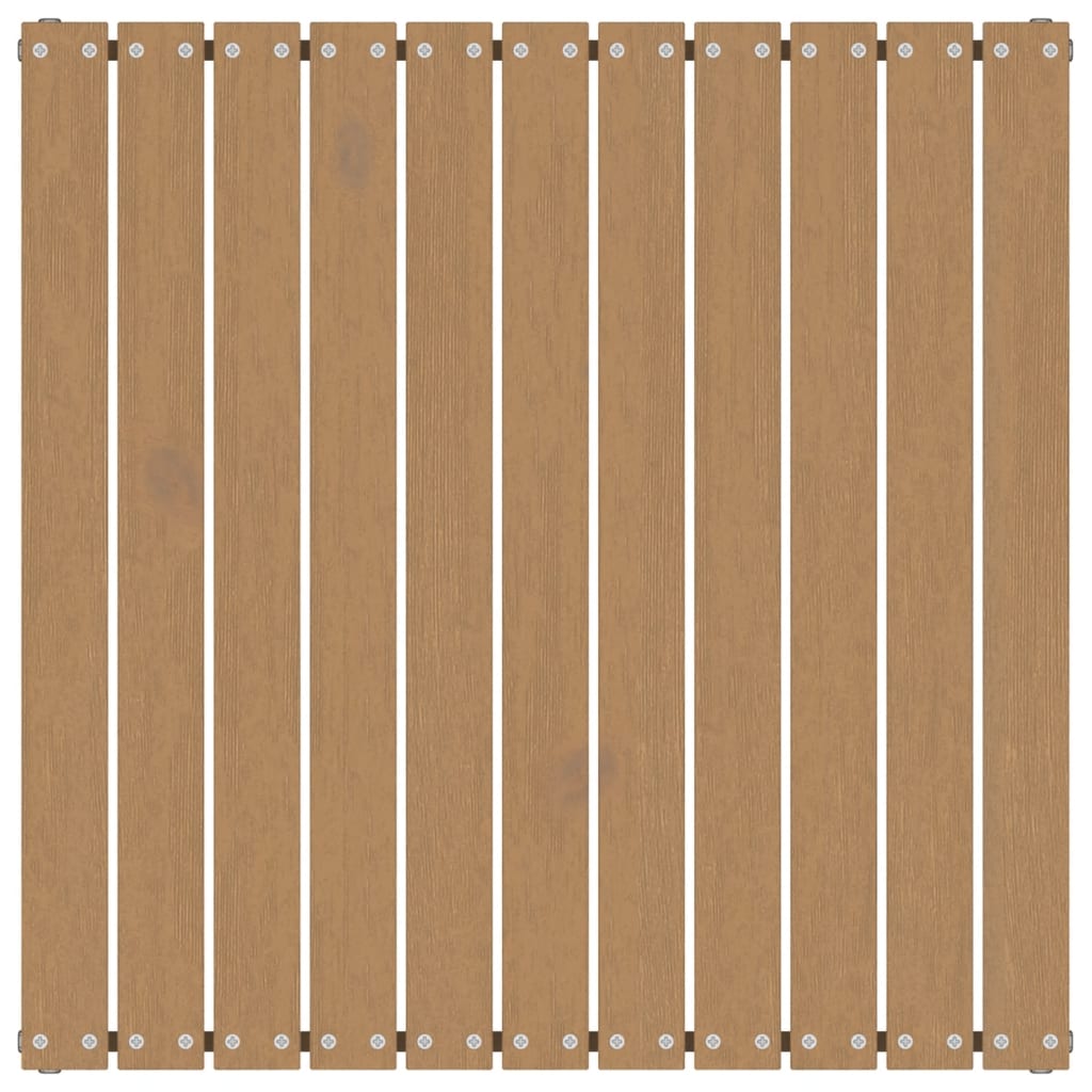 Honey Brown Pine Garden Footstool - 70x70x30 cm Solid Wood