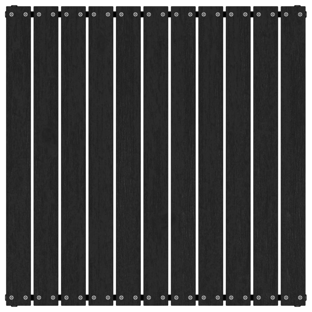 Black Pine Wood Garden Footstool 70x70x30 cm - Elegant Outdoor Rest