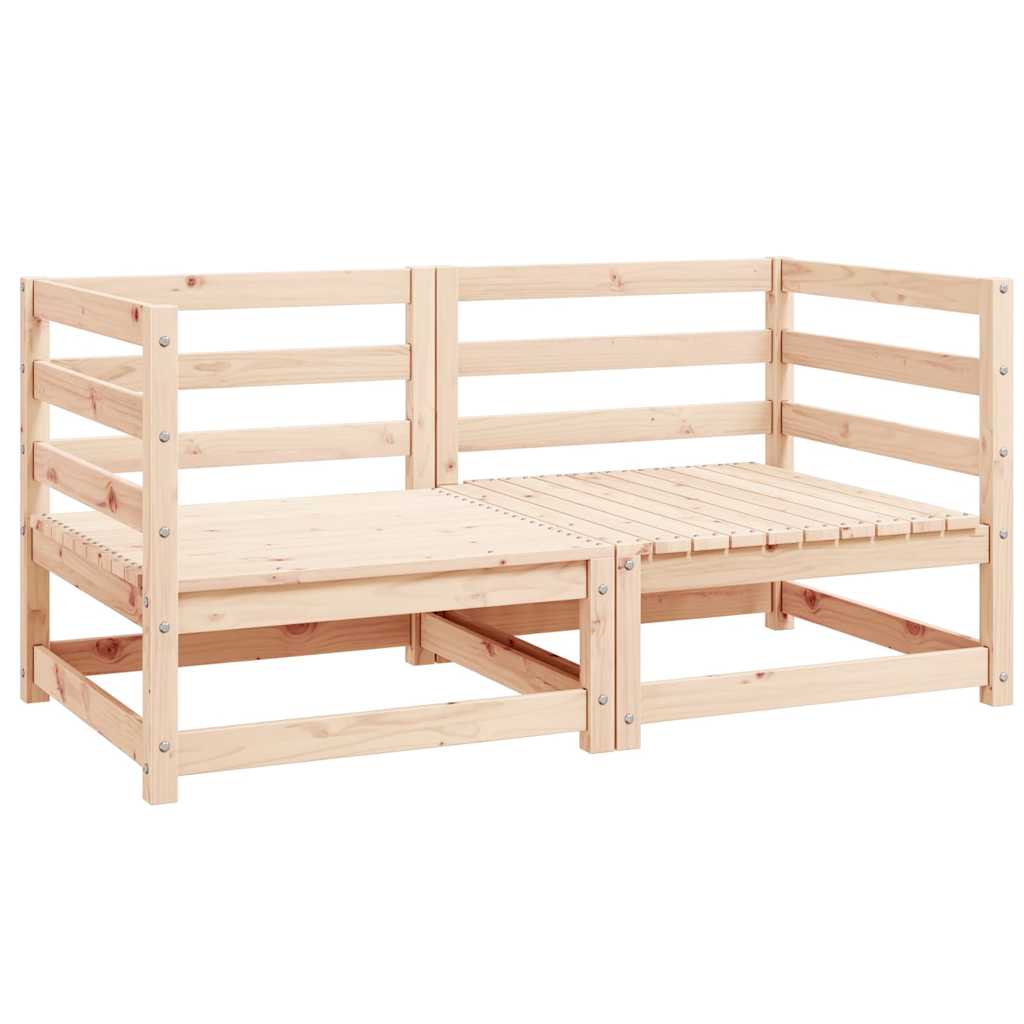 Garden Corner Sofas 2 pcs Solid Wood Pine