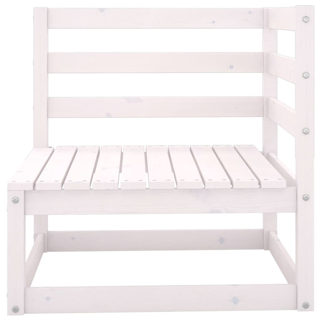 White Solid Wood Pine Garden Corner Sofas - 2 Piece Set