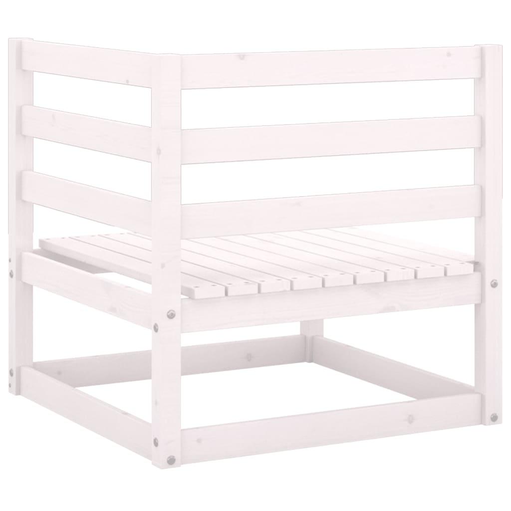 White Solid Wood Pine Garden Corner Sofas - 2 Piece Set