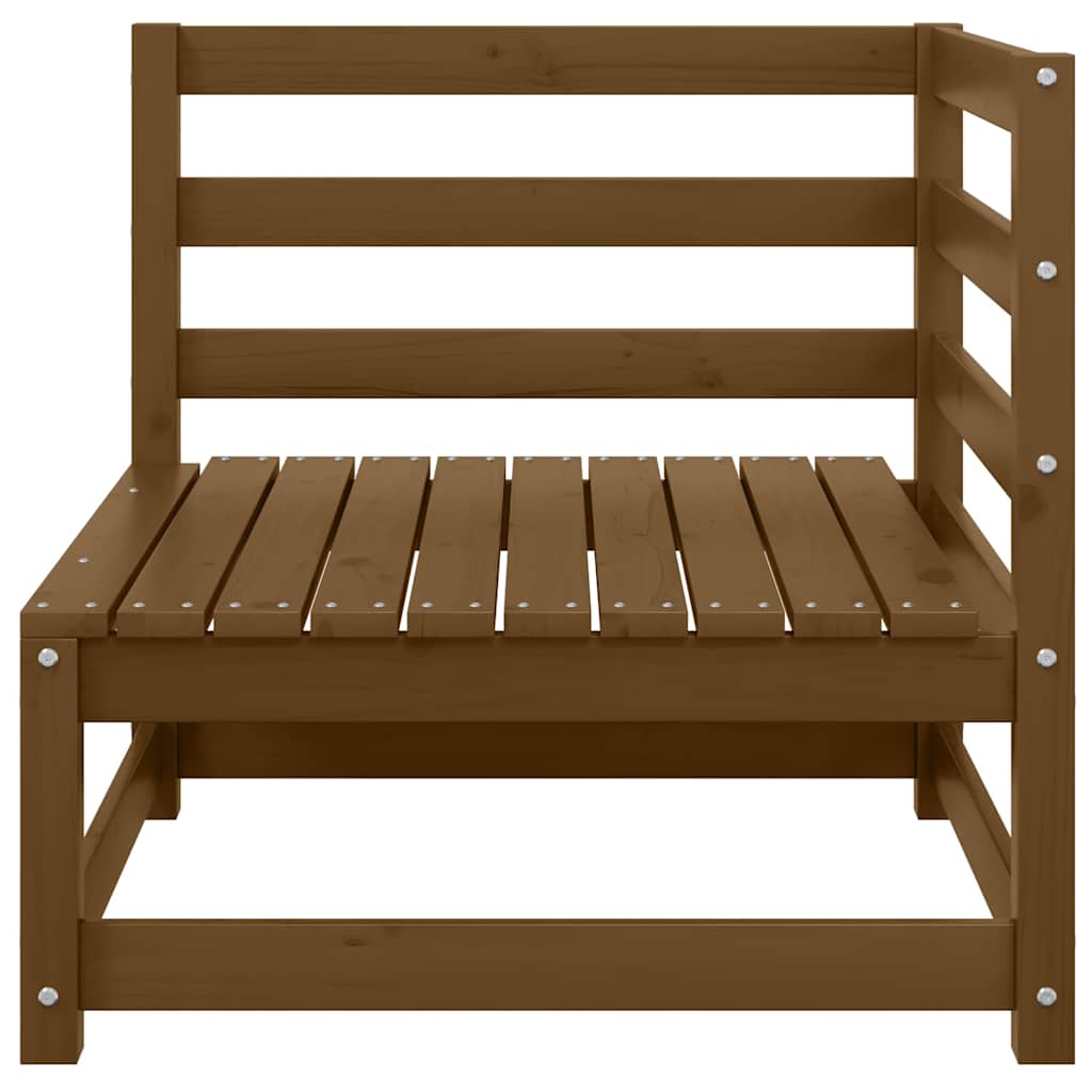Garden Corner Sofas 2 pcs Honey Brown Solid Wood Pine