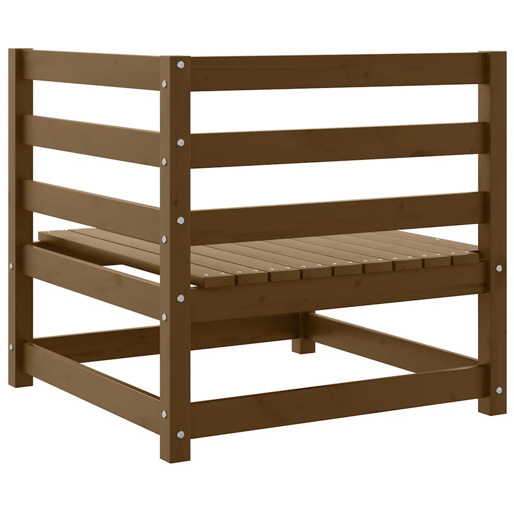 Garden Corner Sofas 2 pcs Honey Brown Solid Wood Pine