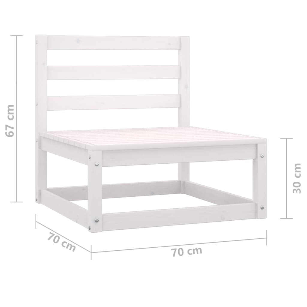 White Solid Wood Pine Garden Middle Sofas - 2-Piece Set