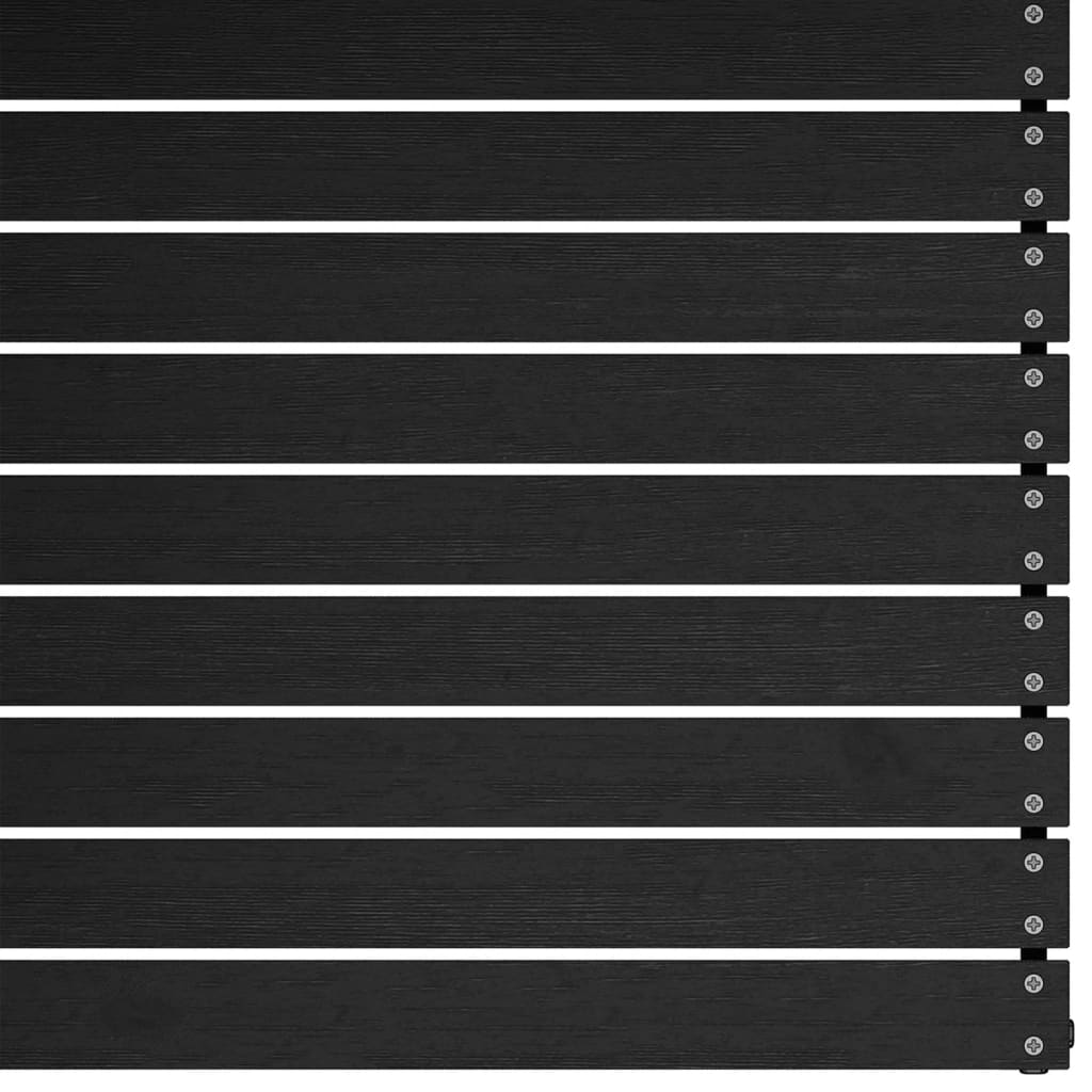 Black Solid Wood Pine 3-Piece Garden Middle Sofas Set