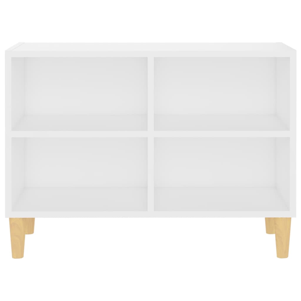 TV Cabinet with Solid Wood Legs White 69.5x30x50 cm