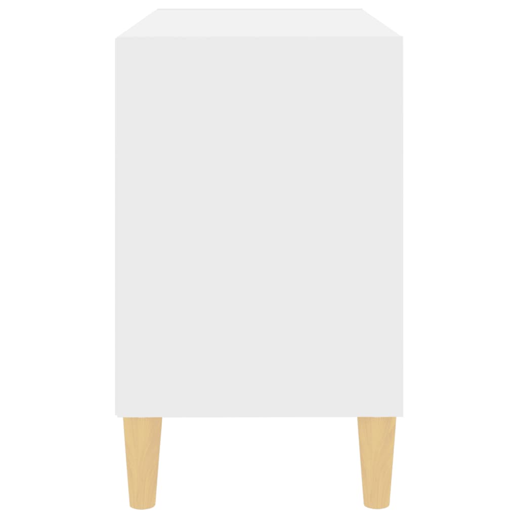 TV Cabinet with Solid Wood Legs White 69.5x30x50 cm