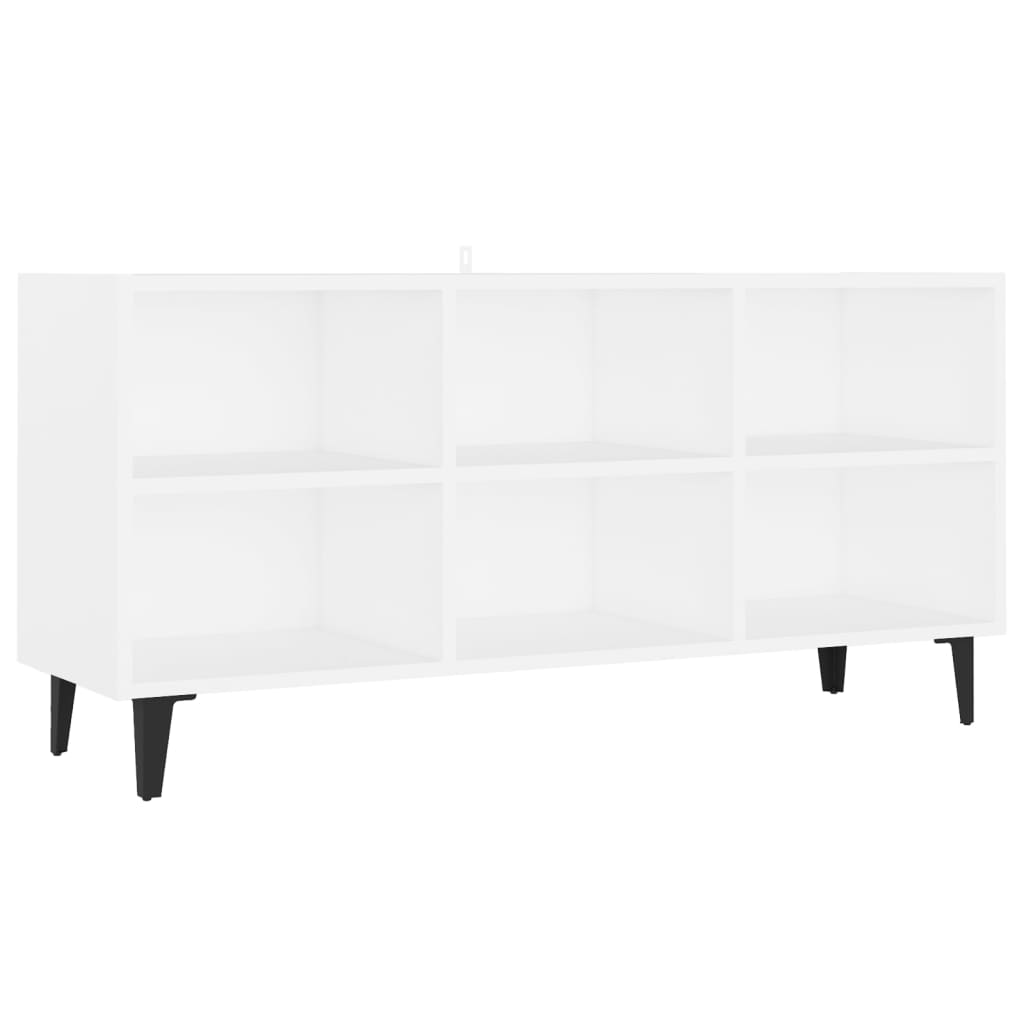 TV Cabinet with Metal Legs White 103.5x30x50 cm