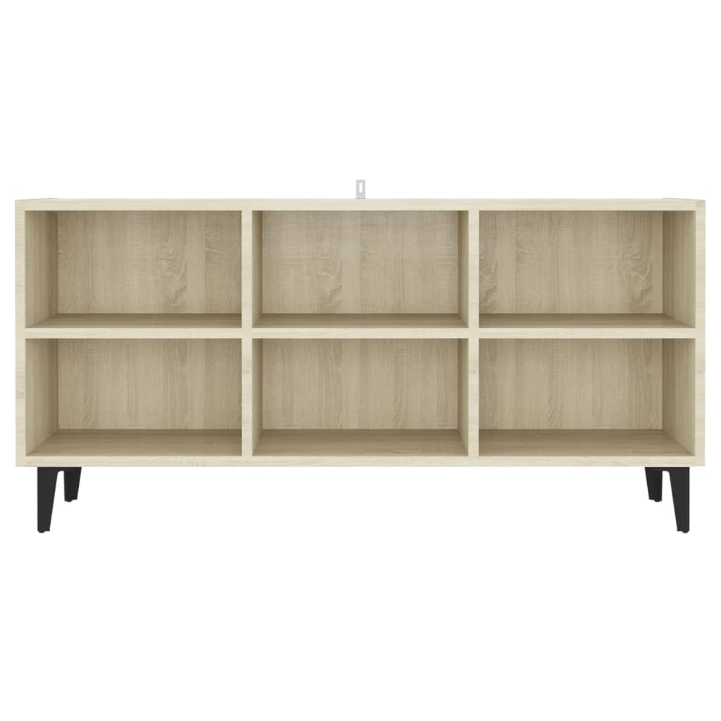 TV Cabinet with Metal Legs Sonoma Oak 103.5x30x50 cm