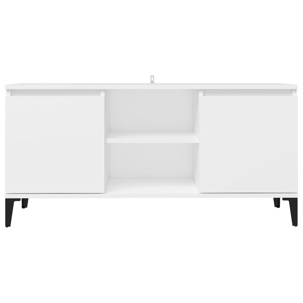 TV Cabinet with Metal Legs White 103.5x35x50 cm