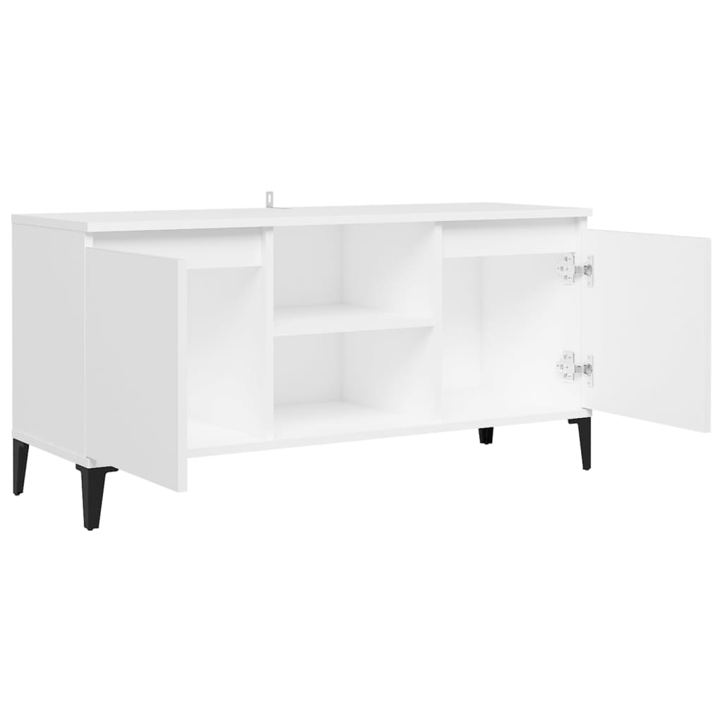TV Cabinet with Metal Legs White 103.5x35x50 cm