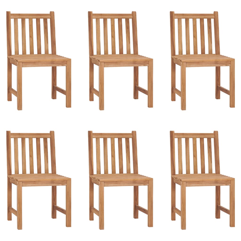 6-Piece Solid Teak Wood Garden Chairs - Durable & Stylish
