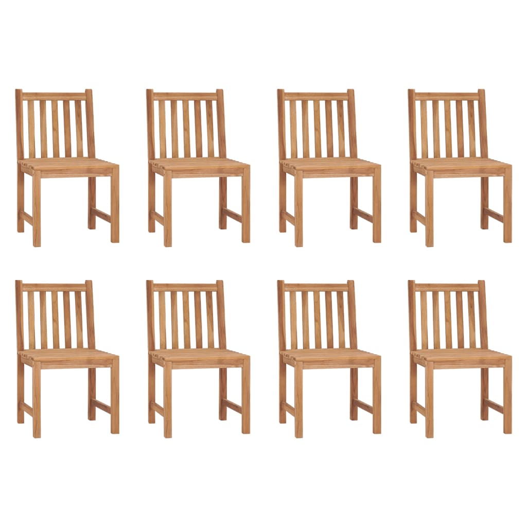 8-Piece Solid Teak Wood Garden Chairs Set - Durable & Stylish