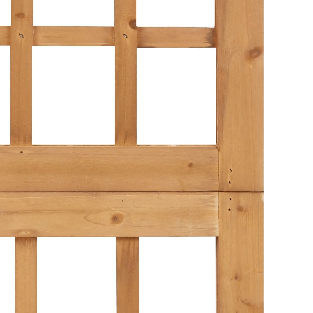 3-Panel Solid Fir Wood Room Divider/Trellis - 121x180.5 cm