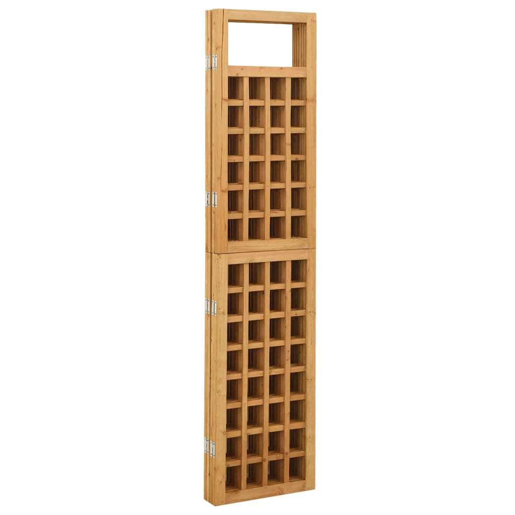4-Panel Solid Fir Wood Room Divider/Trellis - 161x180 cm
