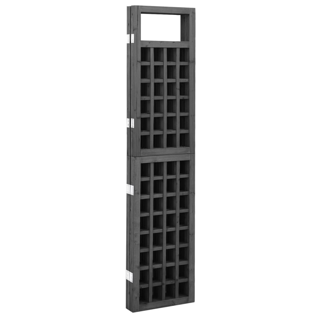 Black Solid Fir Wood 3-Panel Room Divider/Trellis - 121x180 cm
