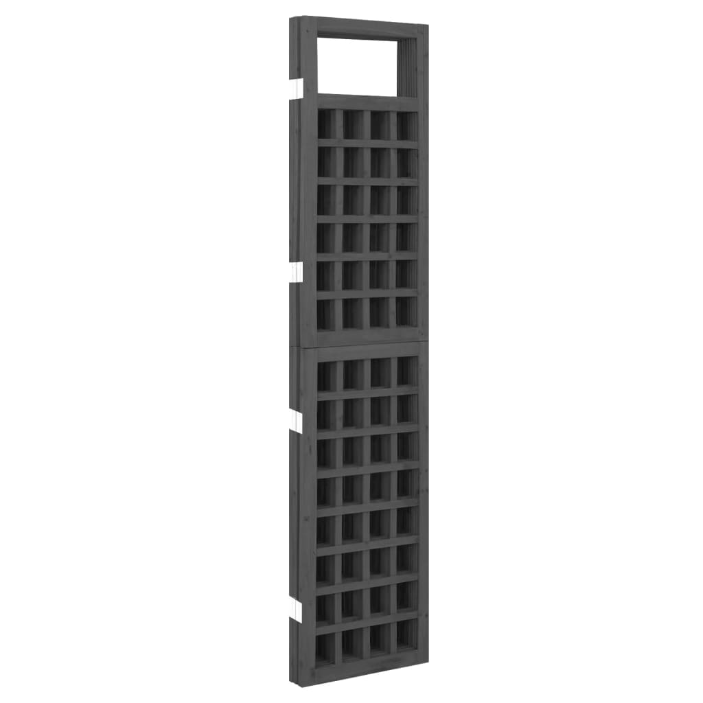 4-Panel Black Fir Wood Room Divider/Trellis - 161x180 cm