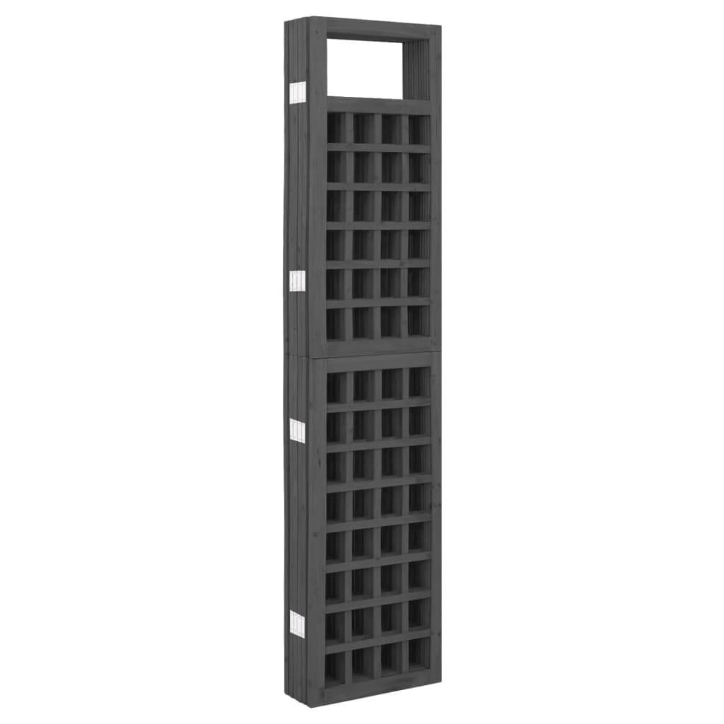 Black Solid Fir Wood 6-Panel Room Divider/Trellis 242.5x180 cm